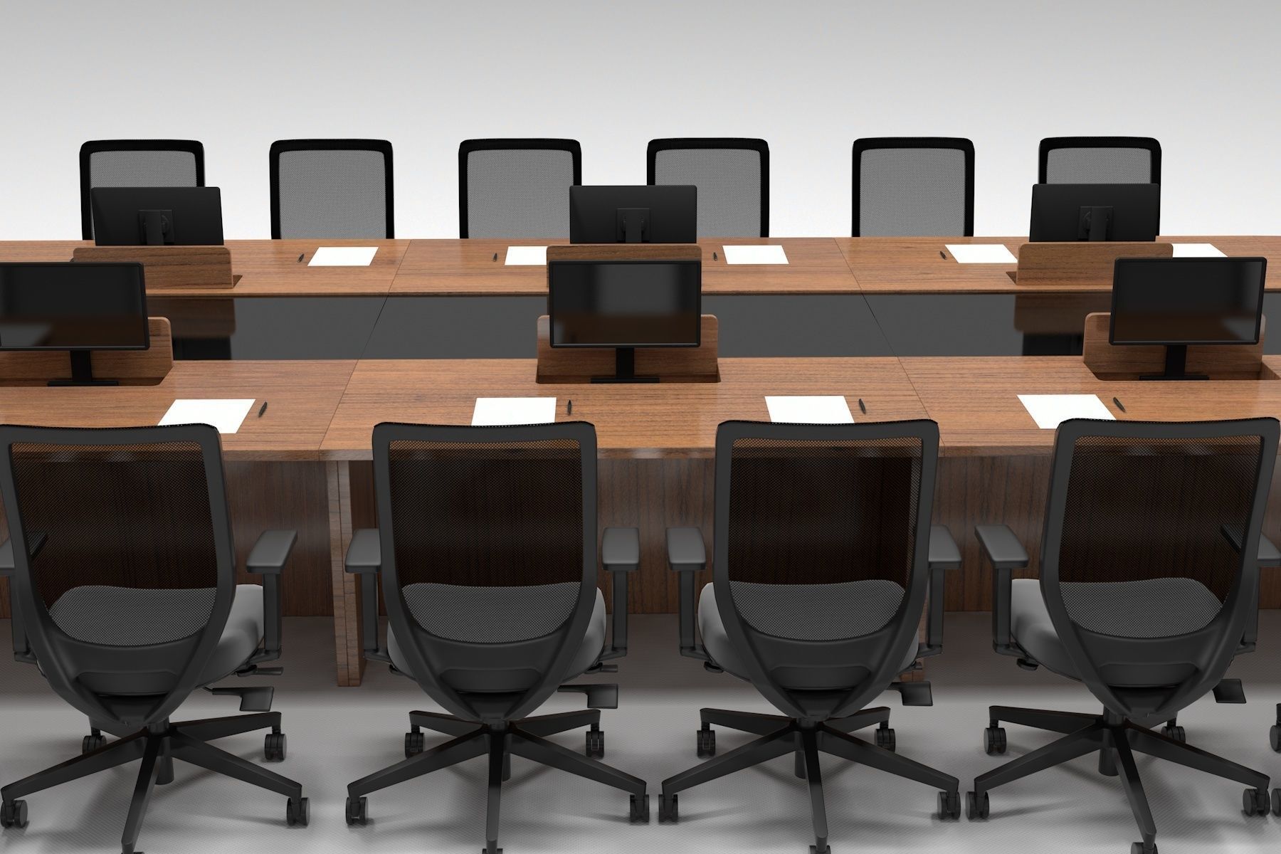 Meeting Table with Screen 3D model_2