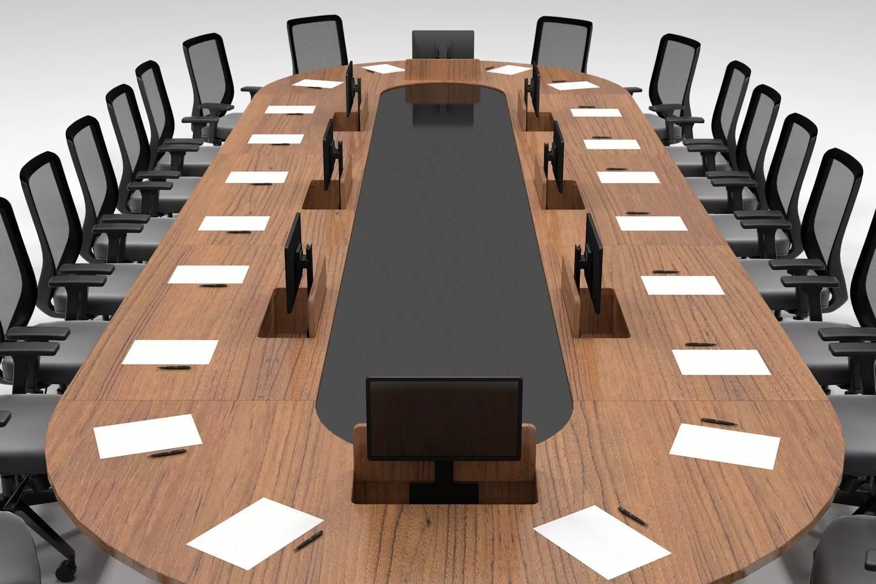 Meeting Table with Screen 3D model_0