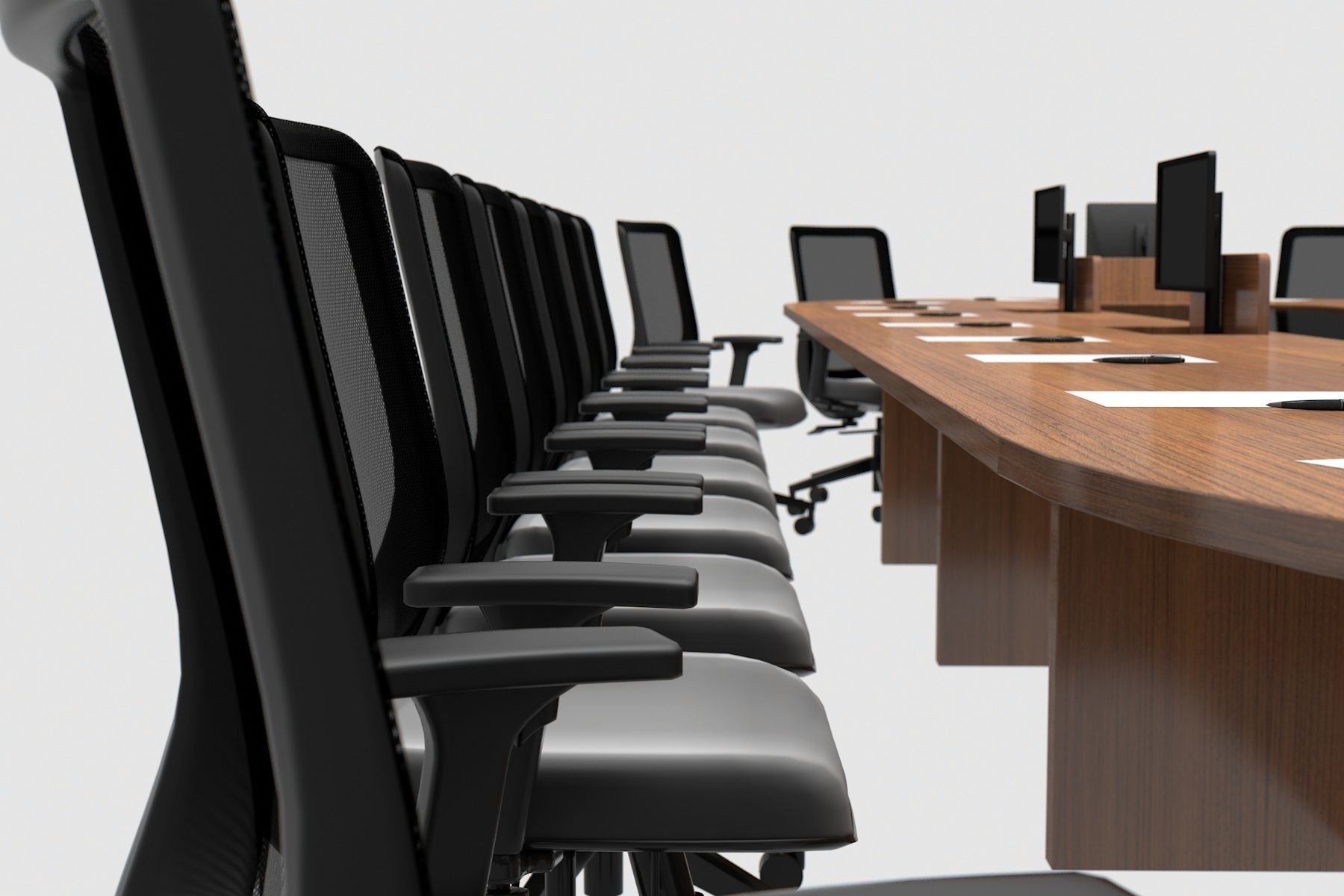 Meeting Table with Screen 3D model_5