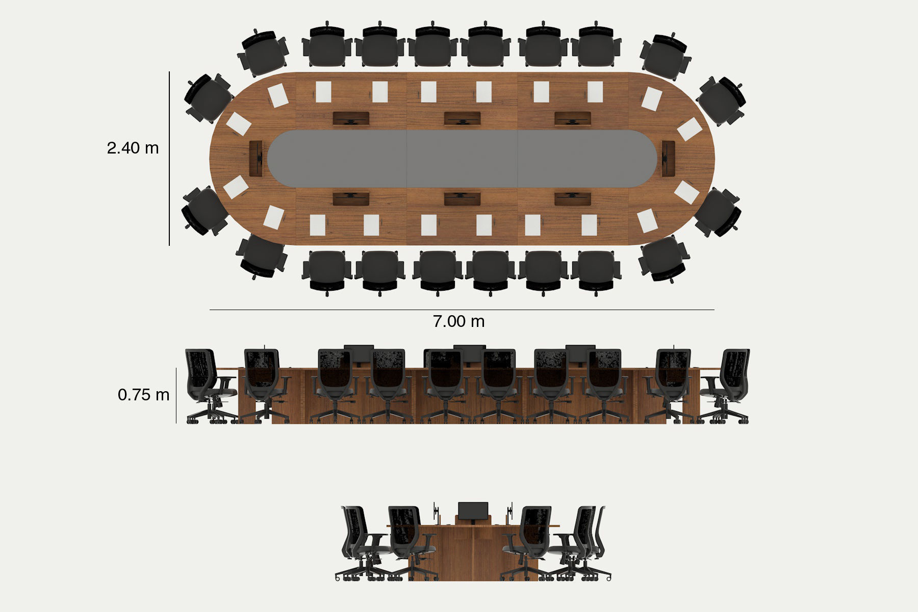 Meeting Table with Screen 3D model_3