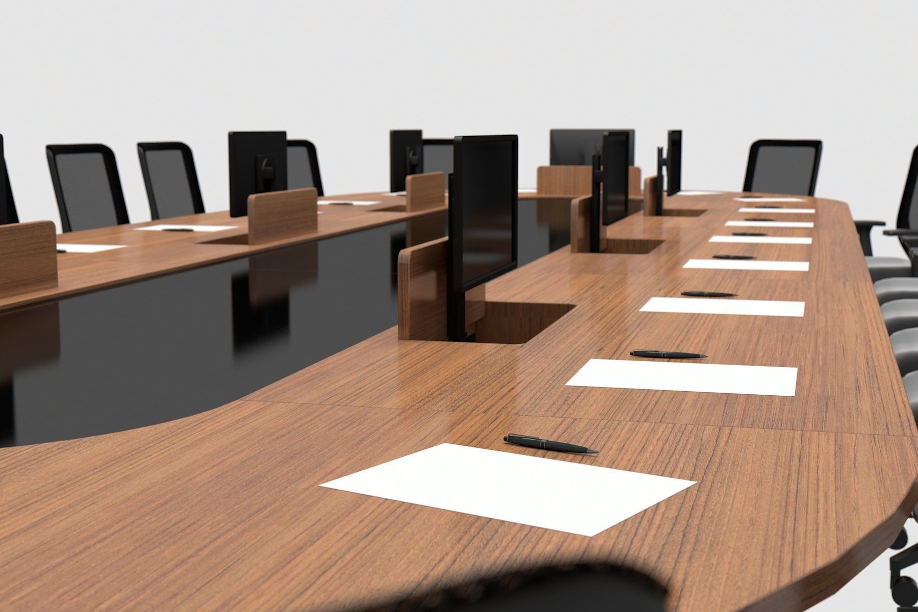 Meeting Table with Screen 3D model_4