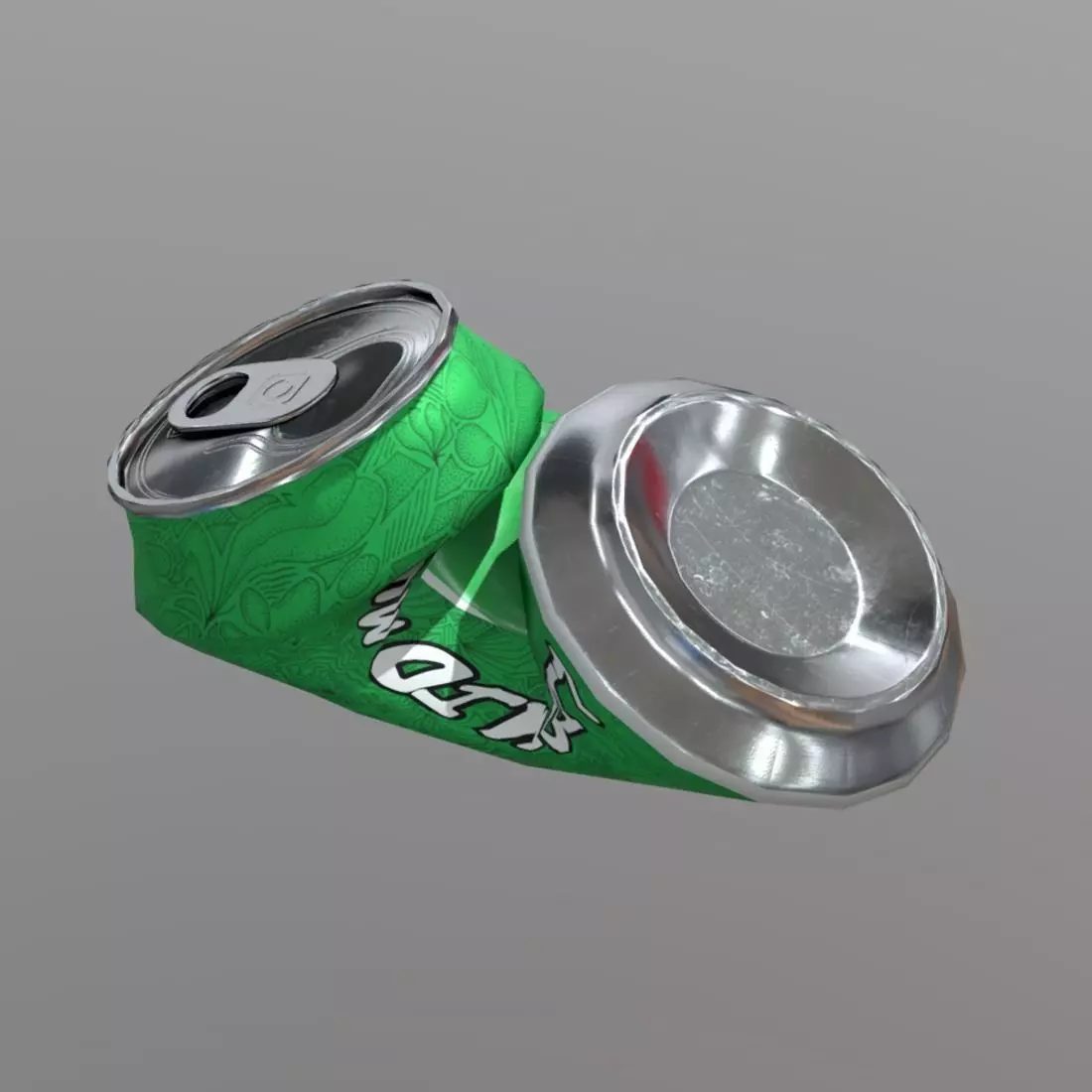 Beverage Can Deformed 2 - Liquid Mushroom Low-poly 3D model_0