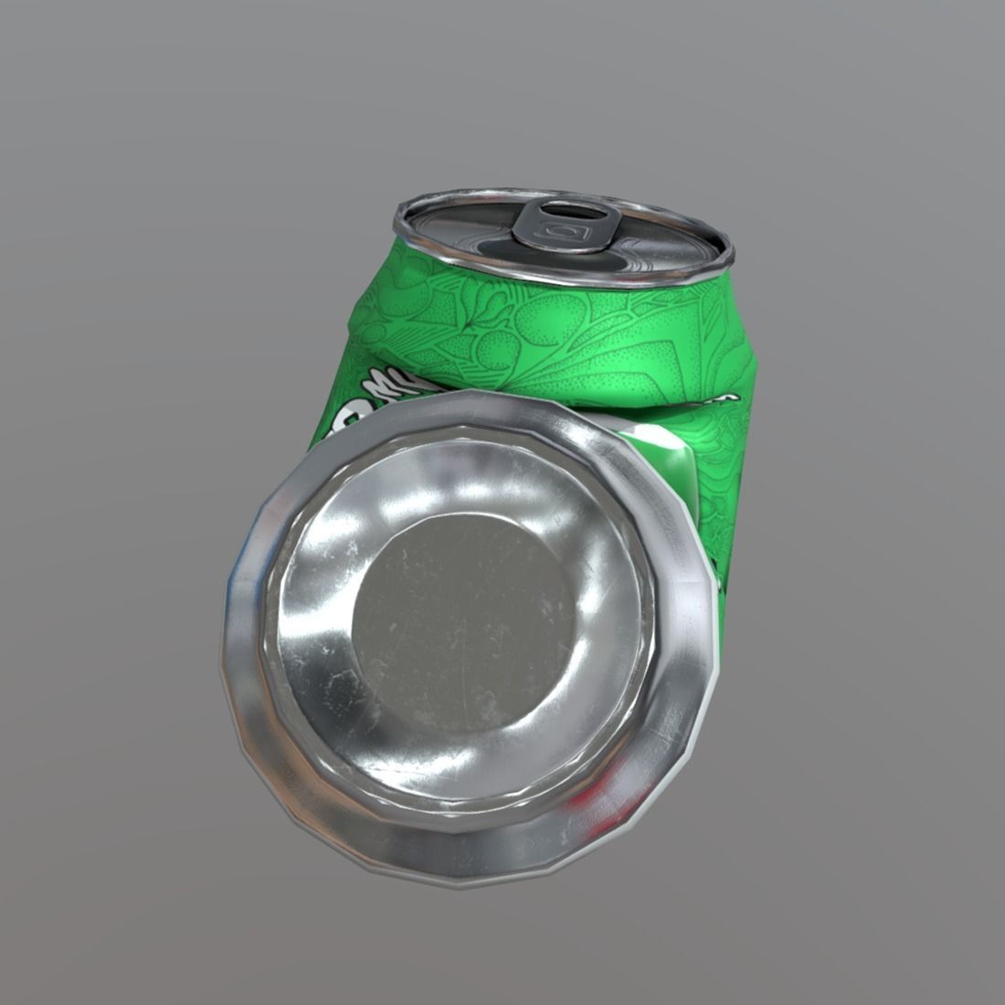 Beverage Can Deformed 2 - Liquid Mushroom Low-poly 3D model_1