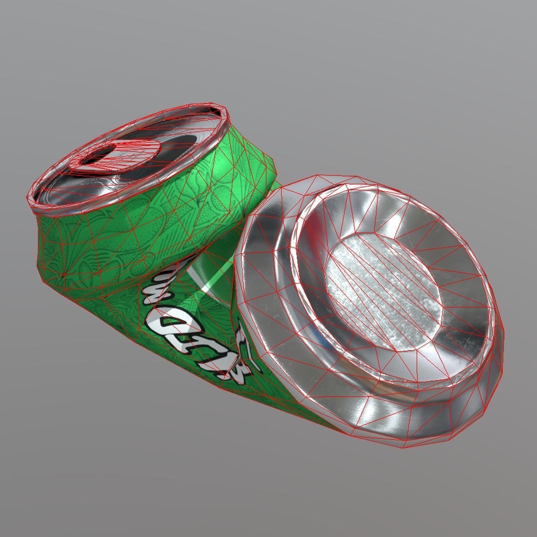 Beverage Can Deformed 2 - Liquid Mushroom Low-poly 3D model_4