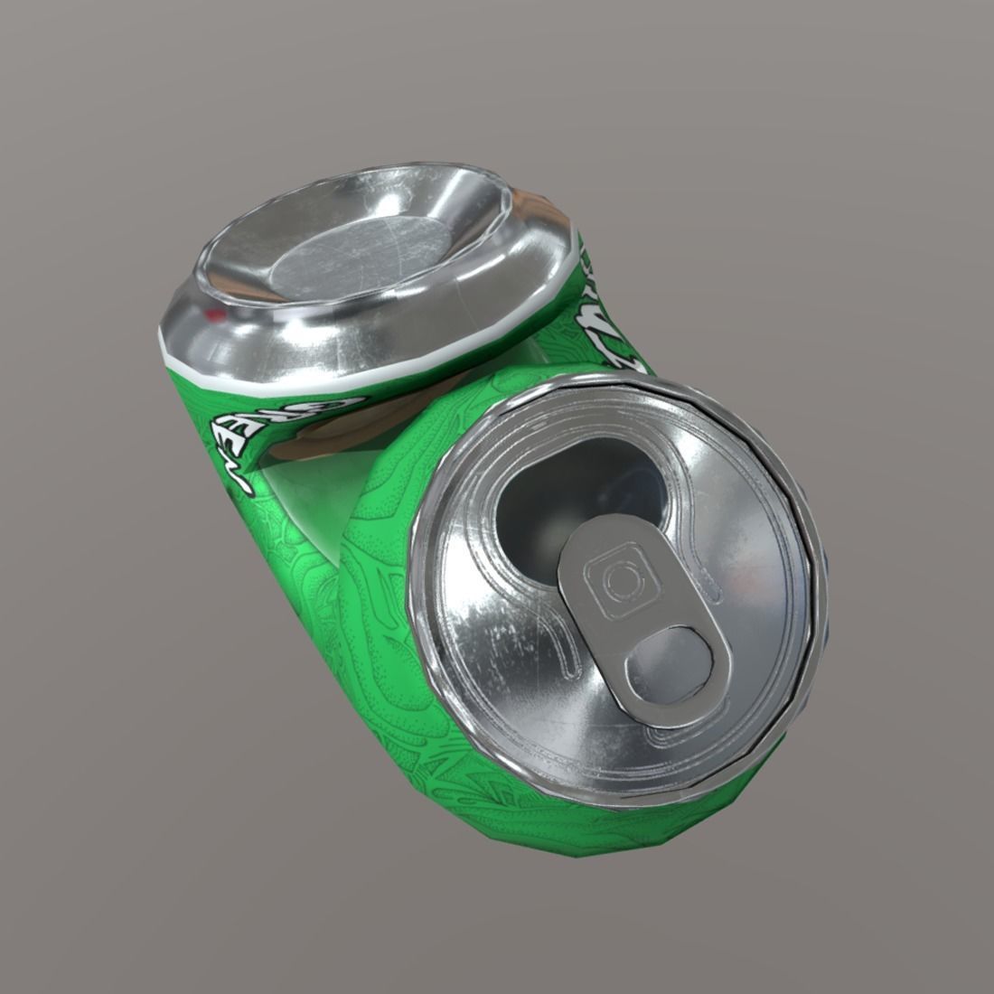 Beverage Can Deformed 2 - Liquid Mushroom Low-poly 3D model_3