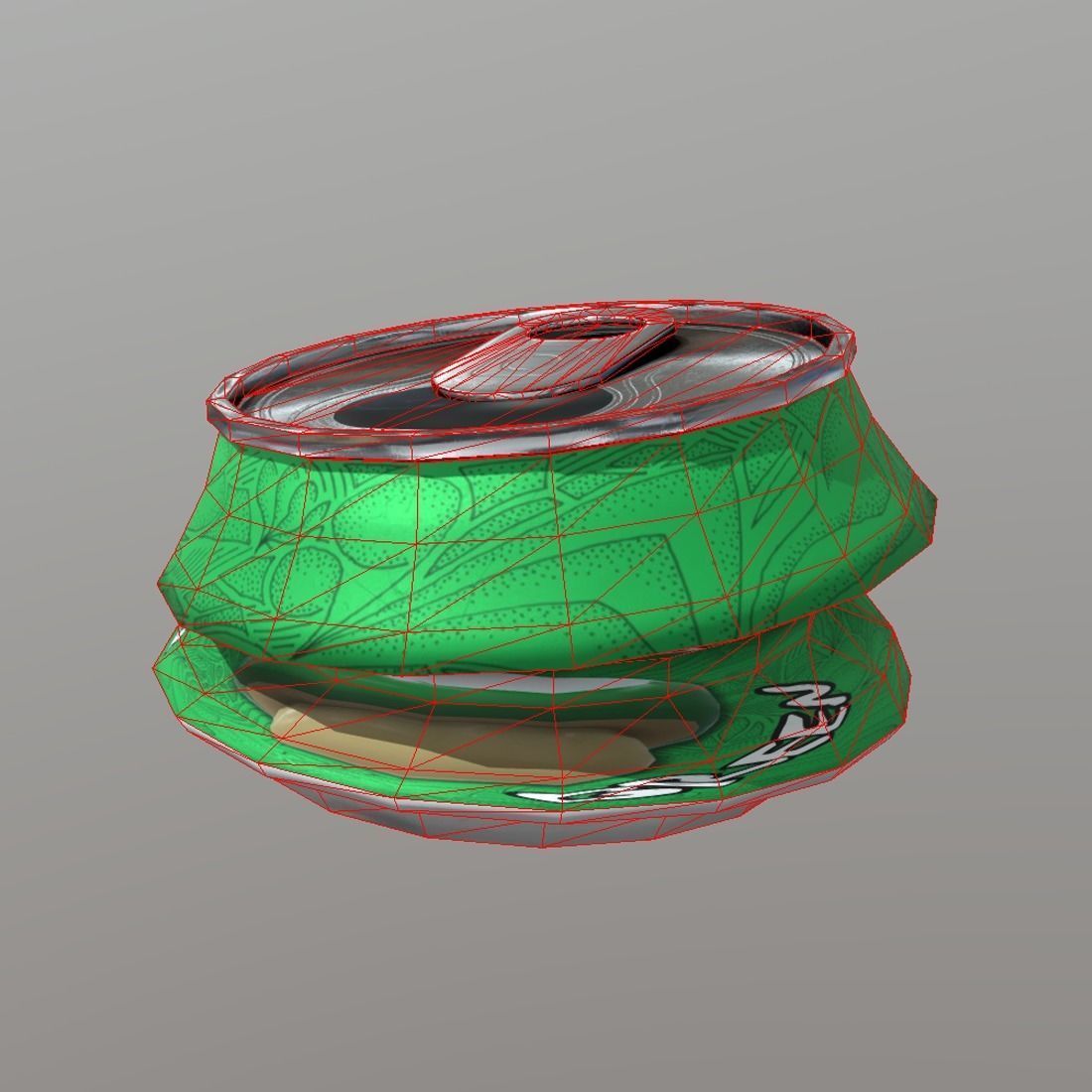 Beverage Can Deformed 3 - Liquid Mushroom Low-poly 3D model_4