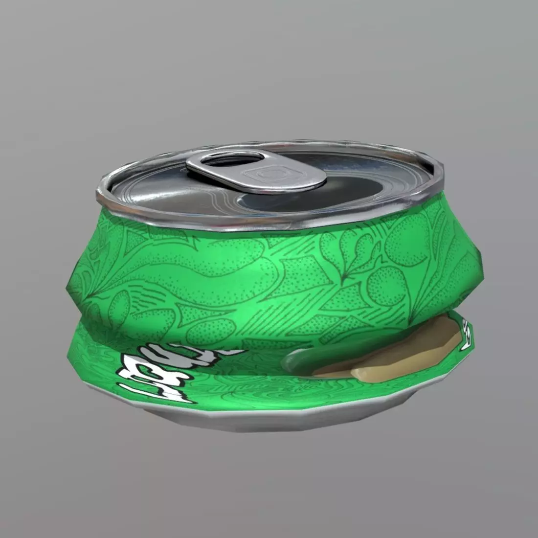 Beverage Can Deformed 3 - Liquid Mushroom Low-poly 3D model_0