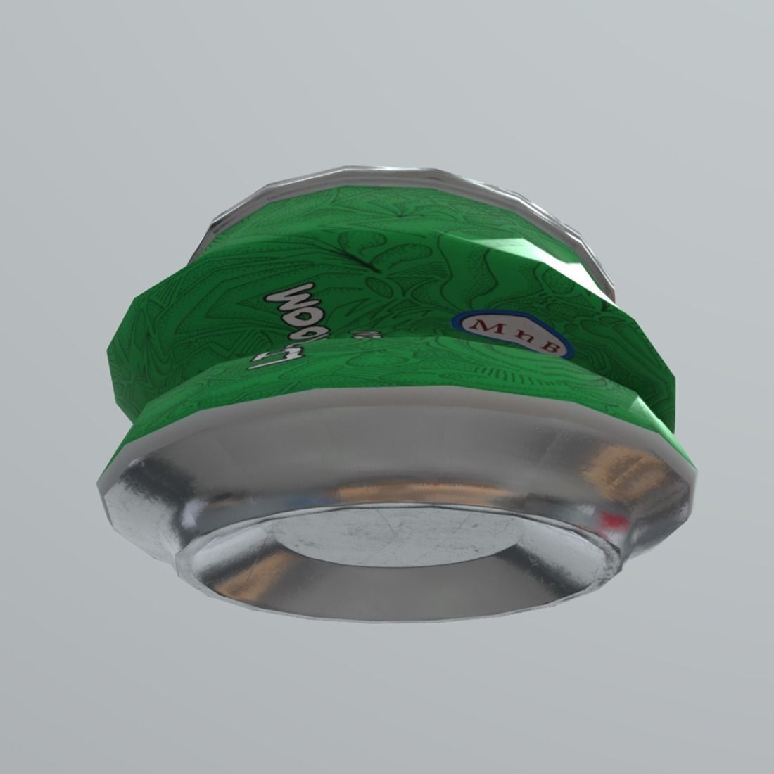 Beverage Can Deformed 3 - Liquid Mushroom Low-poly 3D model_2