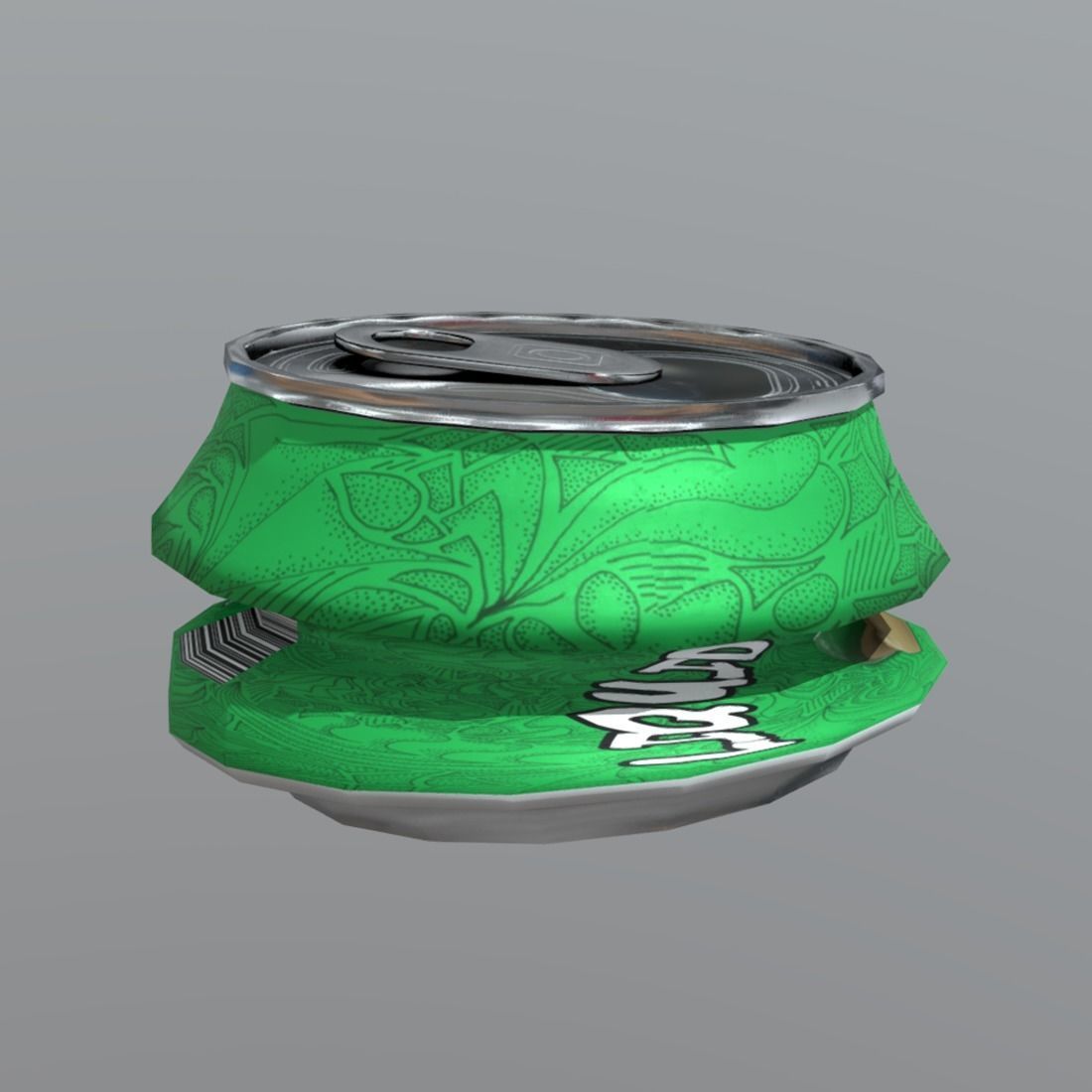 Beverage Can Deformed 3 - Liquid Mushroom Low-poly 3D model_3