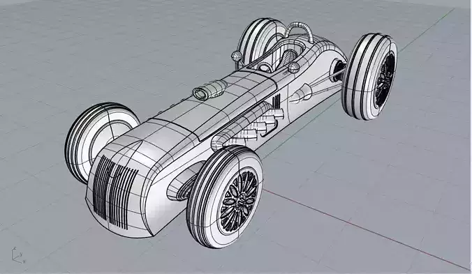 Trike Old race car 3D model