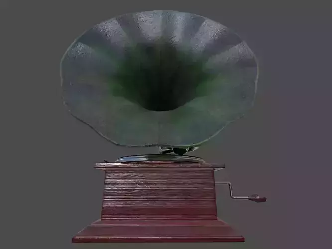 Phonograph - Low Poly old gramophone Low-poly 3D model