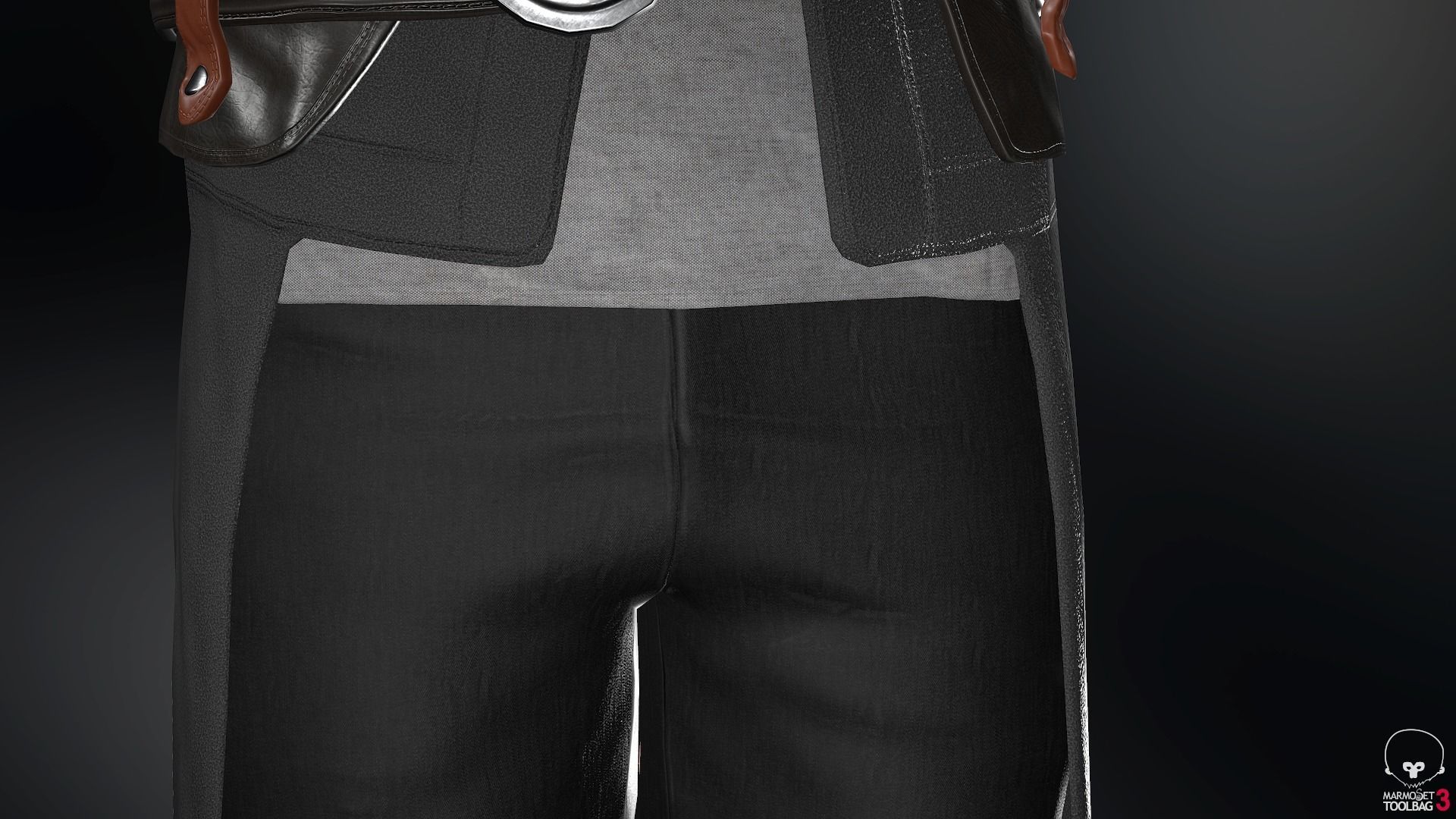 Male Post Apocalyptic Outfit Low-poly 3D model_34