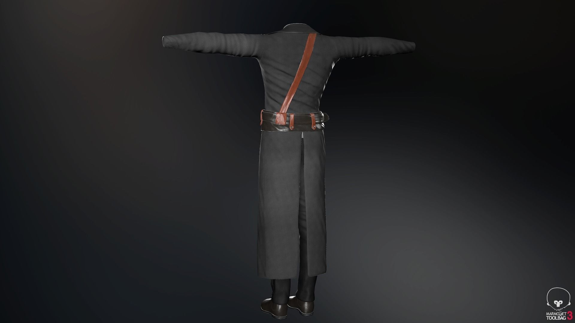 Male Post Apocalyptic Outfit Low-poly 3D model_48