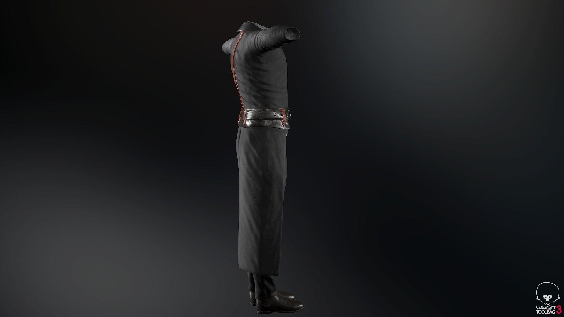 Male Post Apocalyptic Outfit Low-poly 3D model_49