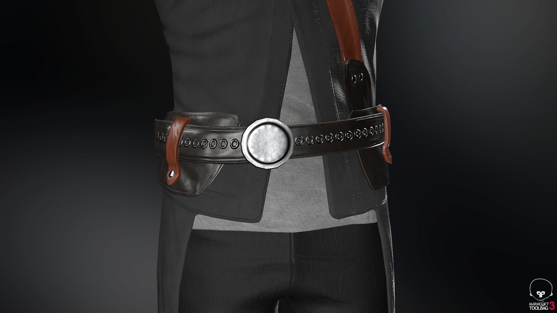 Male Post Apocalyptic Outfit Low-poly 3D model_33