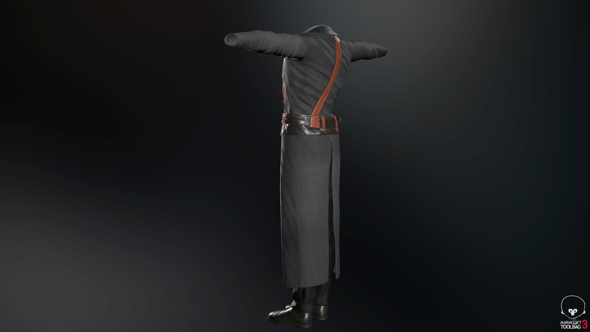 Male Post Apocalyptic Outfit Low-poly 3D model_47