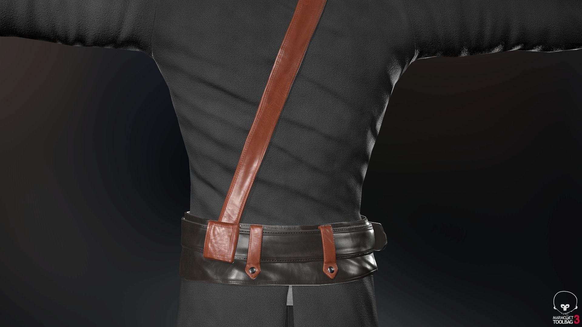 Male Post Apocalyptic Outfit Low-poly 3D model_27