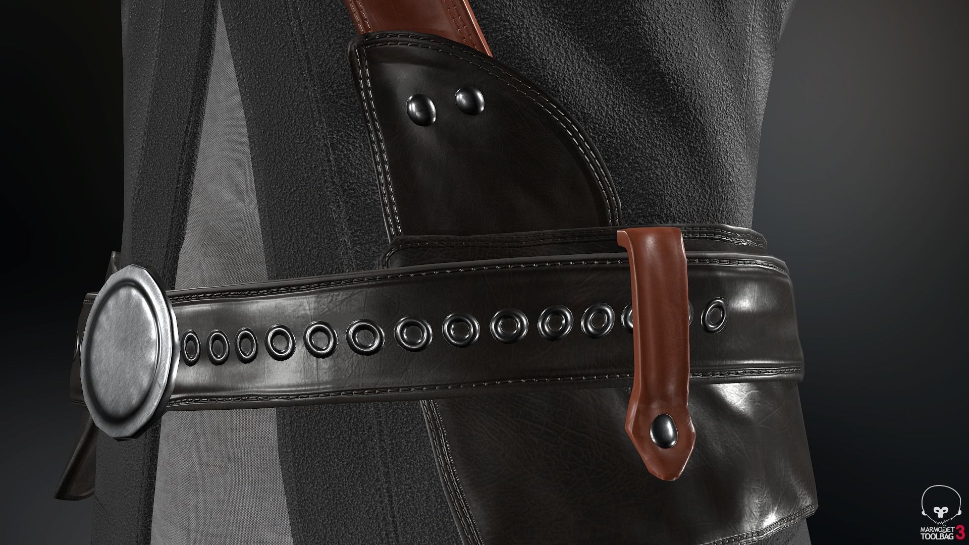 Male Post Apocalyptic Outfit Low-poly 3D model_23