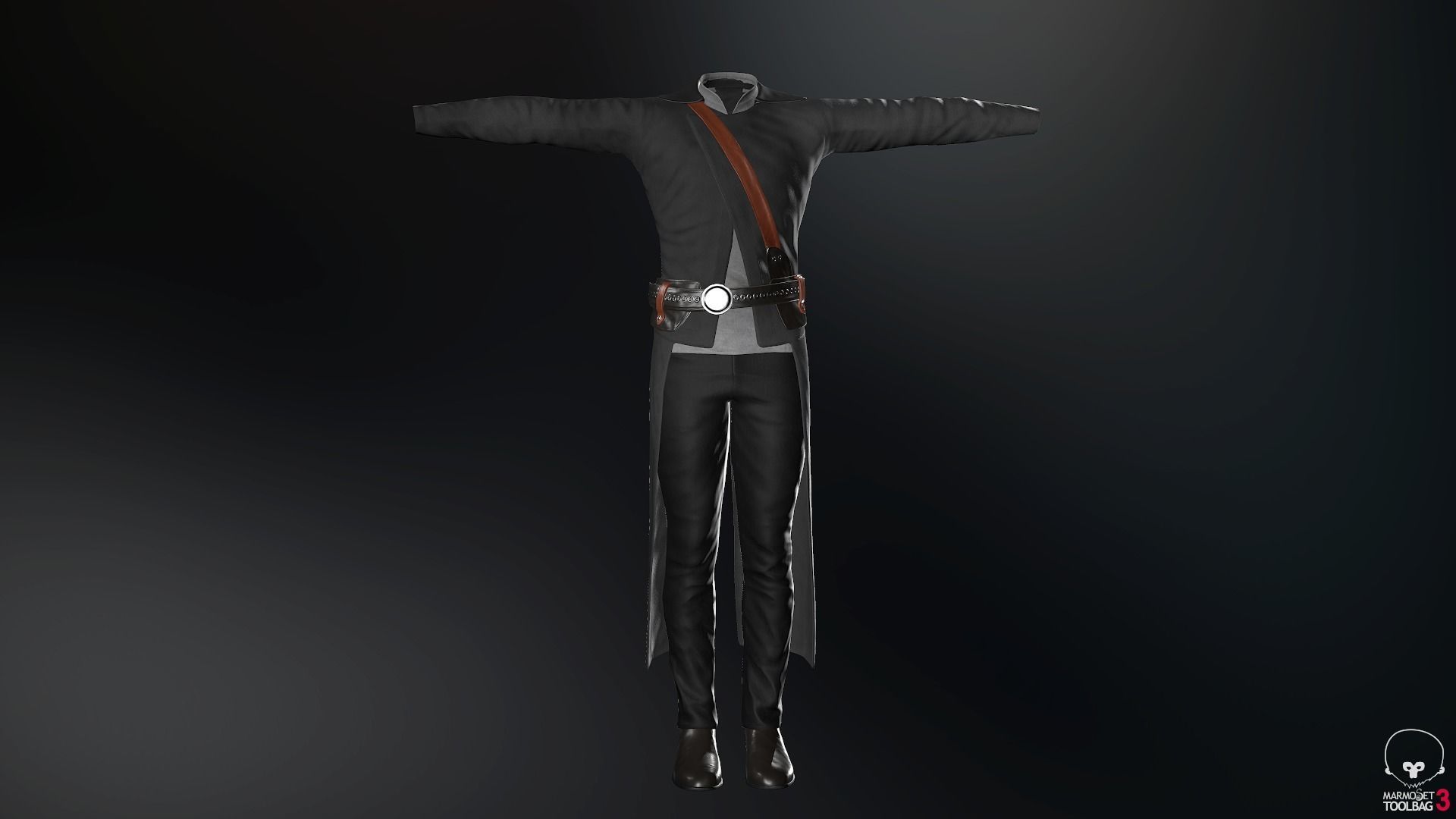 Male Post Apocalyptic Outfit Low-poly 3D model_45
