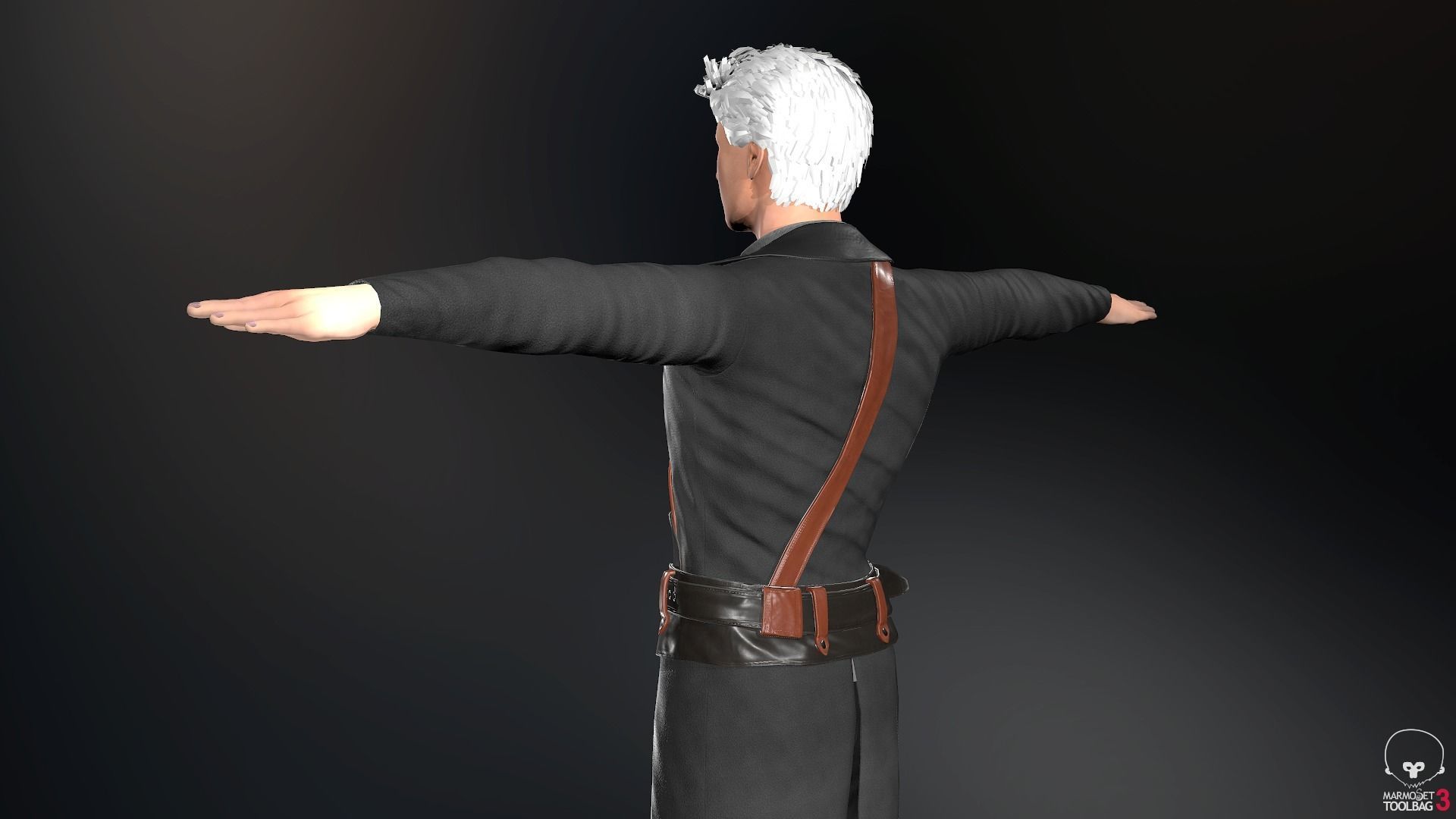 Male Post Apocalyptic Outfit Low-poly 3D model_12