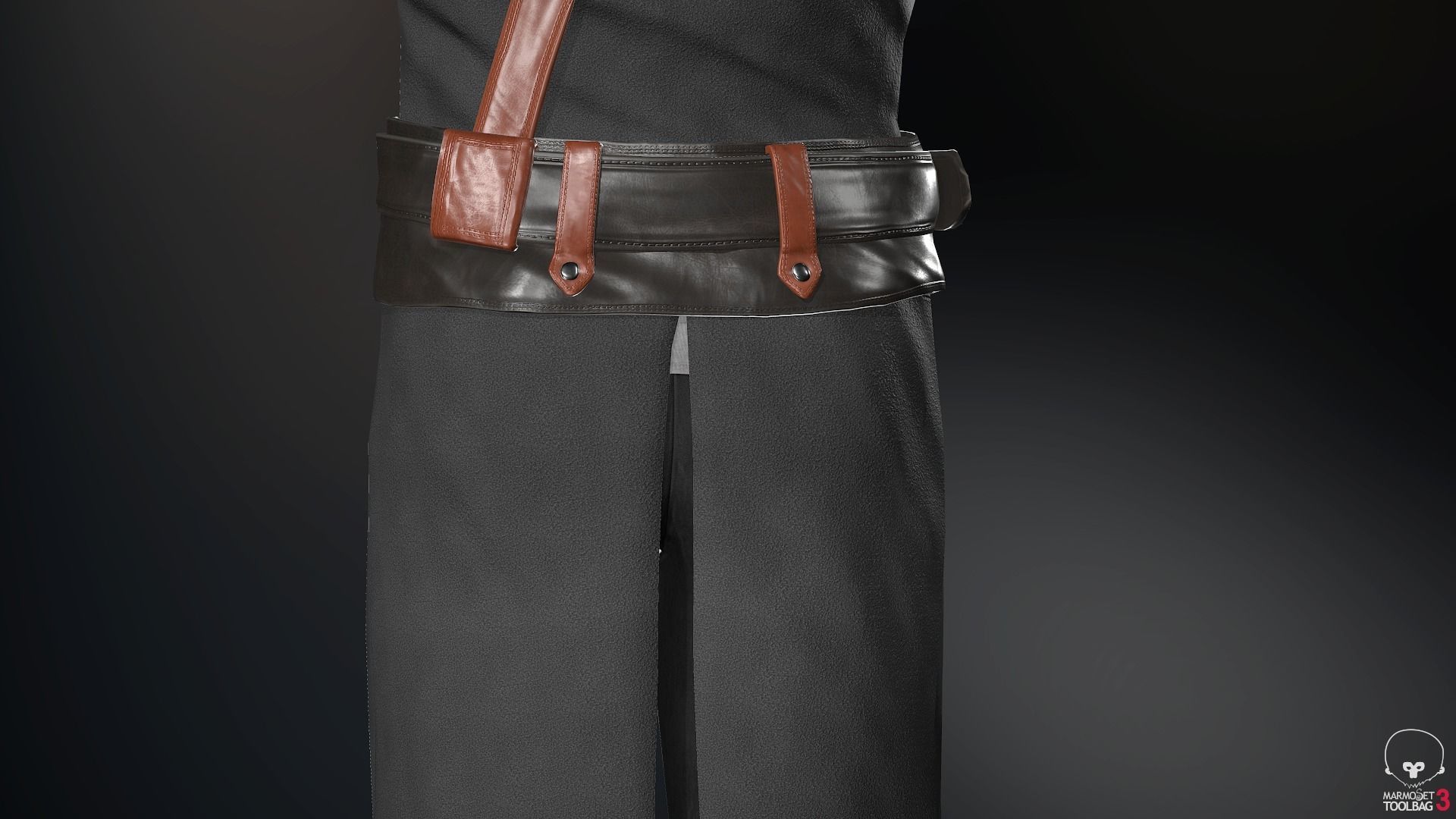 Male Post Apocalyptic Outfit Low-poly 3D model_31