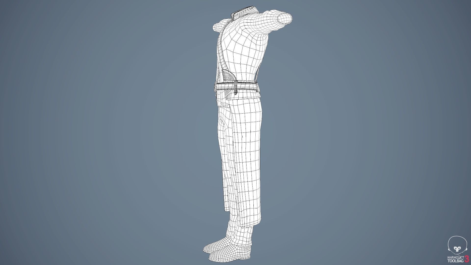 Male Post Apocalyptic Outfit Low-poly 3D model_56