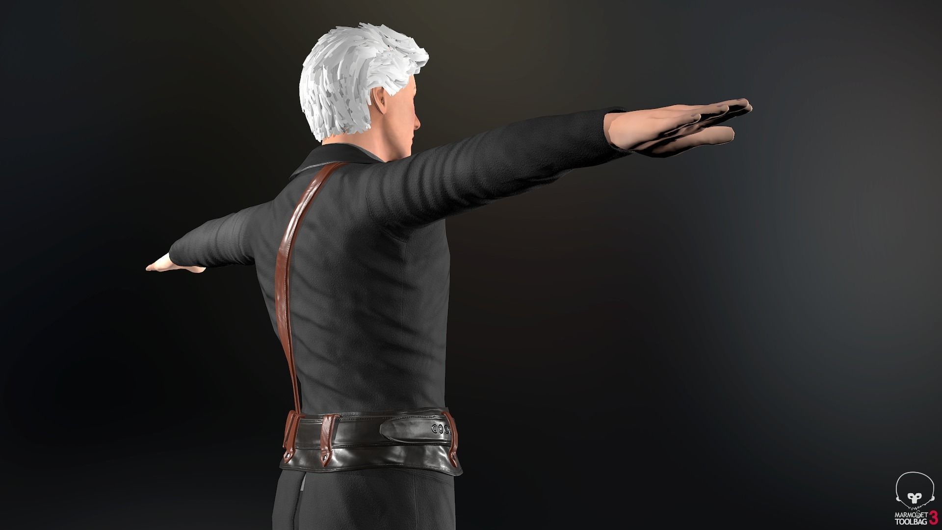 Male Post Apocalyptic Outfit Low-poly 3D model_13