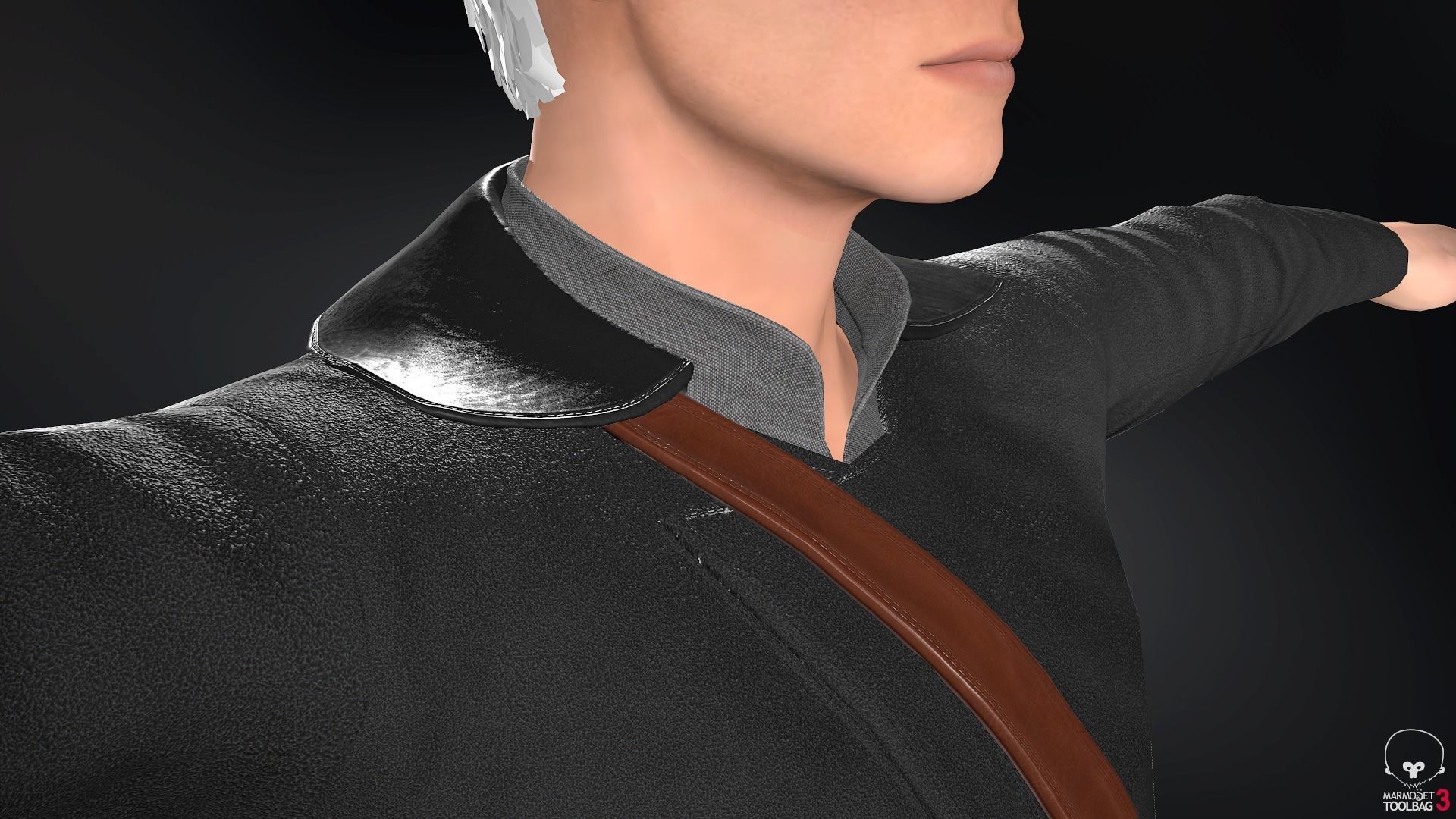 Male Post Apocalyptic Outfit Low-poly 3D model_19