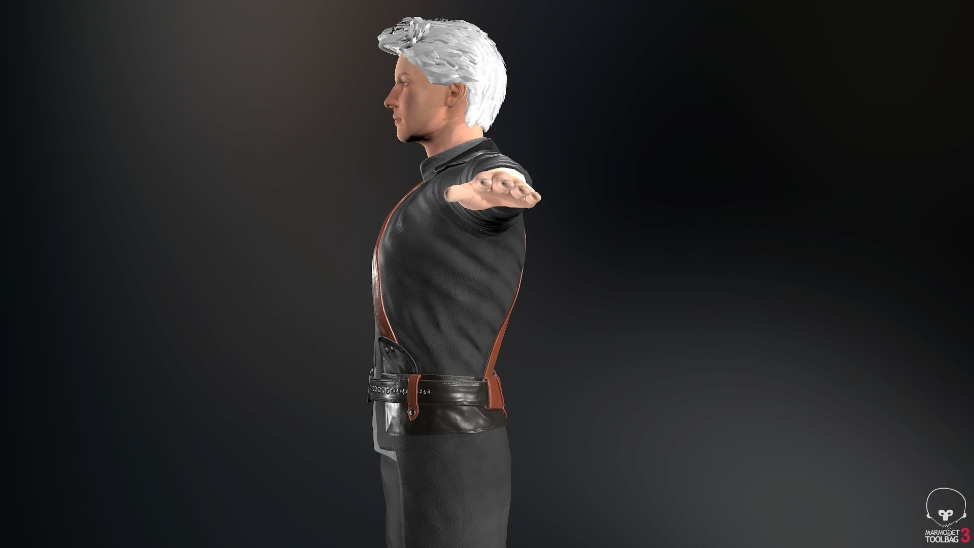 Male Post Apocalyptic Outfit Low-poly 3D model_11
