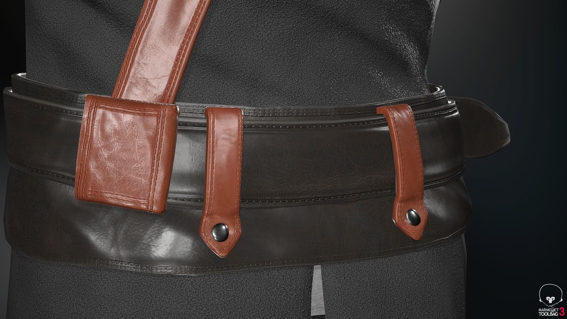 Male Post Apocalyptic Outfit Low-poly 3D model_29