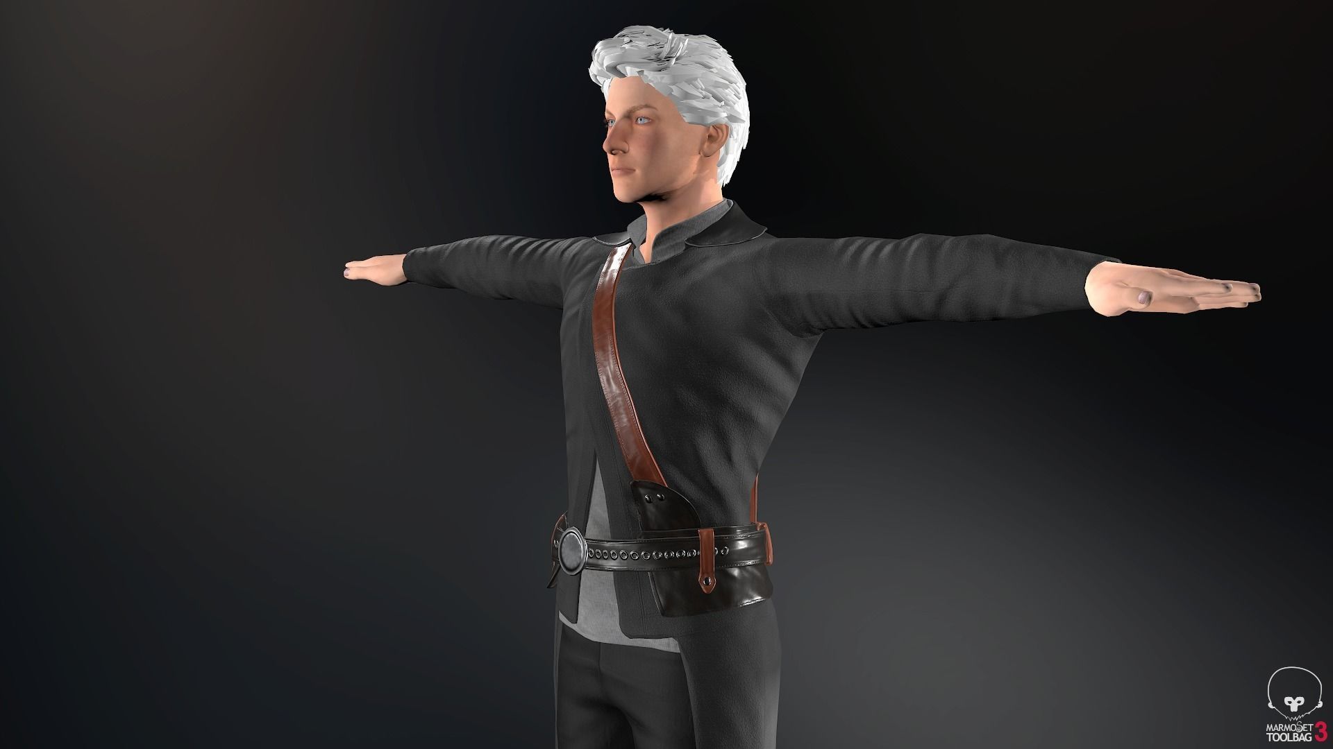 Male Post Apocalyptic Outfit Low-poly 3D model_10