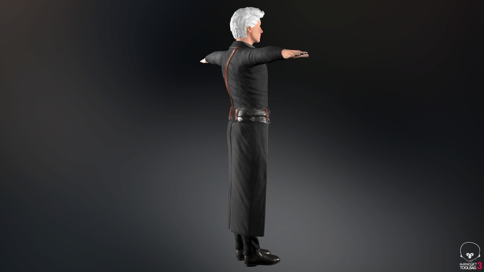 Male Post Apocalyptic Outfit Low-poly 3D model_8