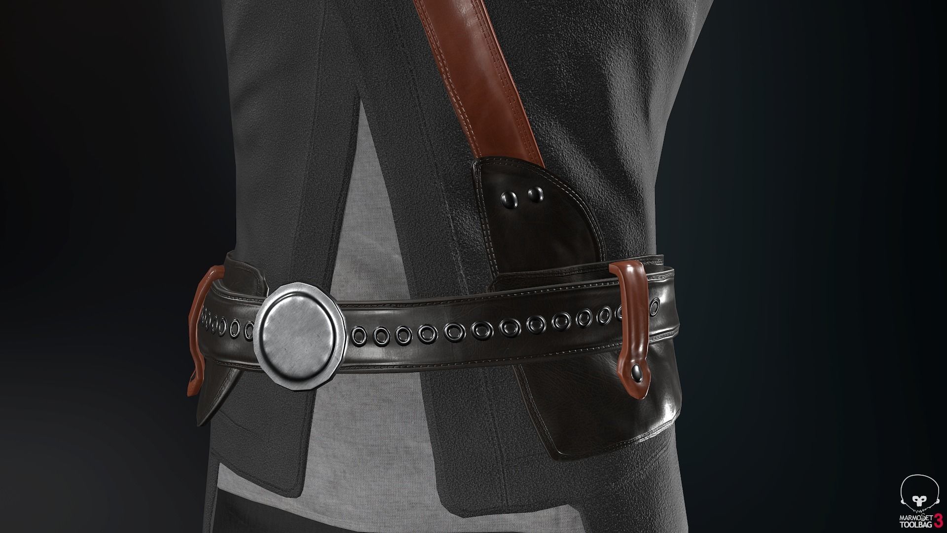 Male Post Apocalyptic Outfit Low-poly 3D model_21