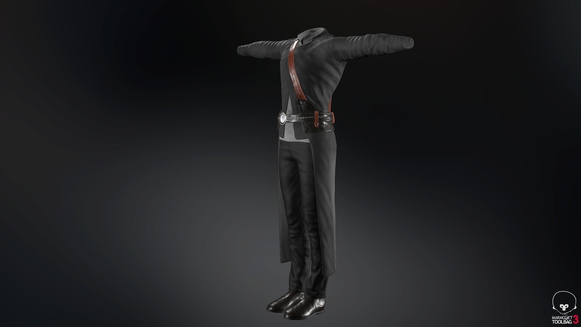 Male Post Apocalyptic Outfit Low-poly 3D model_46