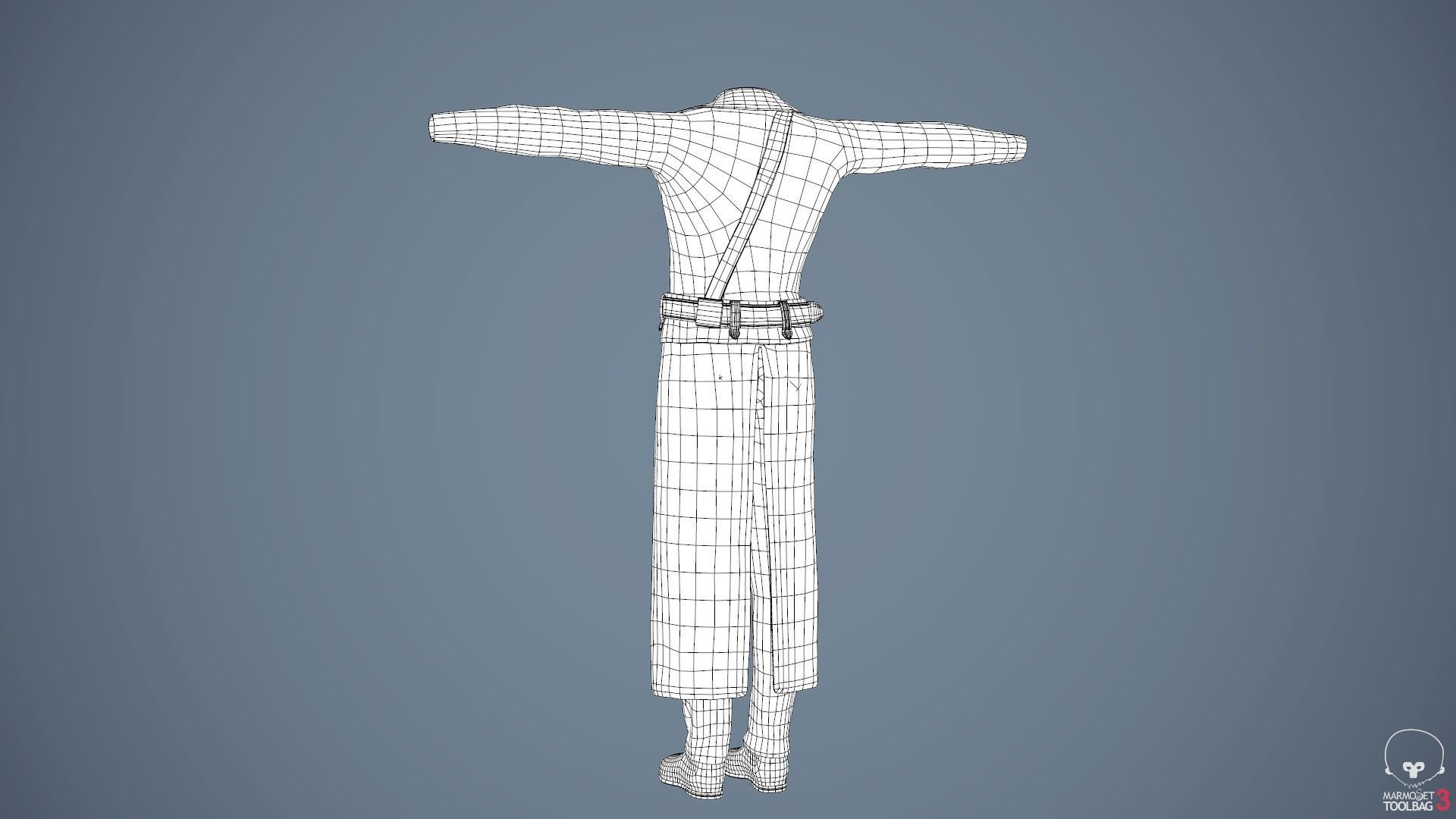 Male Post Apocalyptic Outfit Low-poly 3D model_57