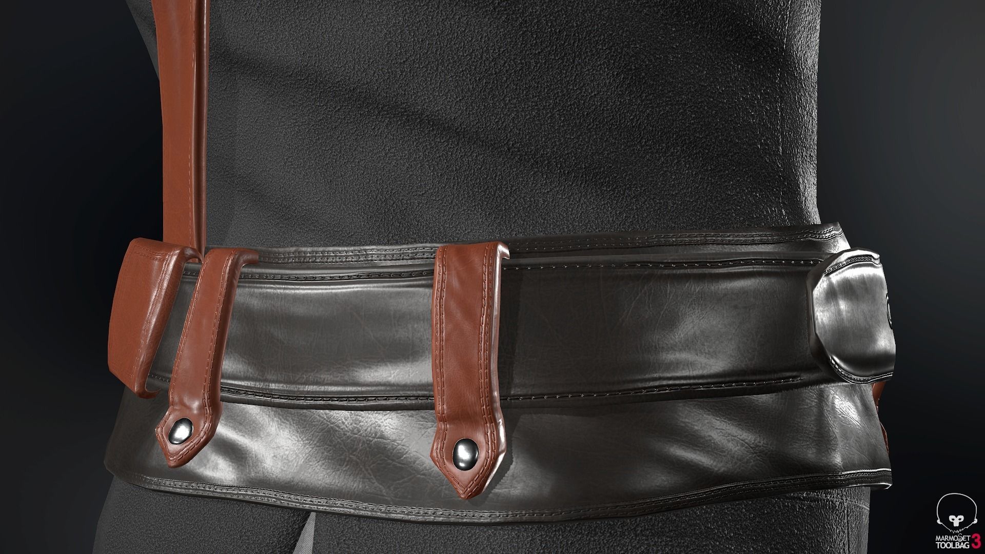 Male Post Apocalyptic Outfit Low-poly 3D model_28