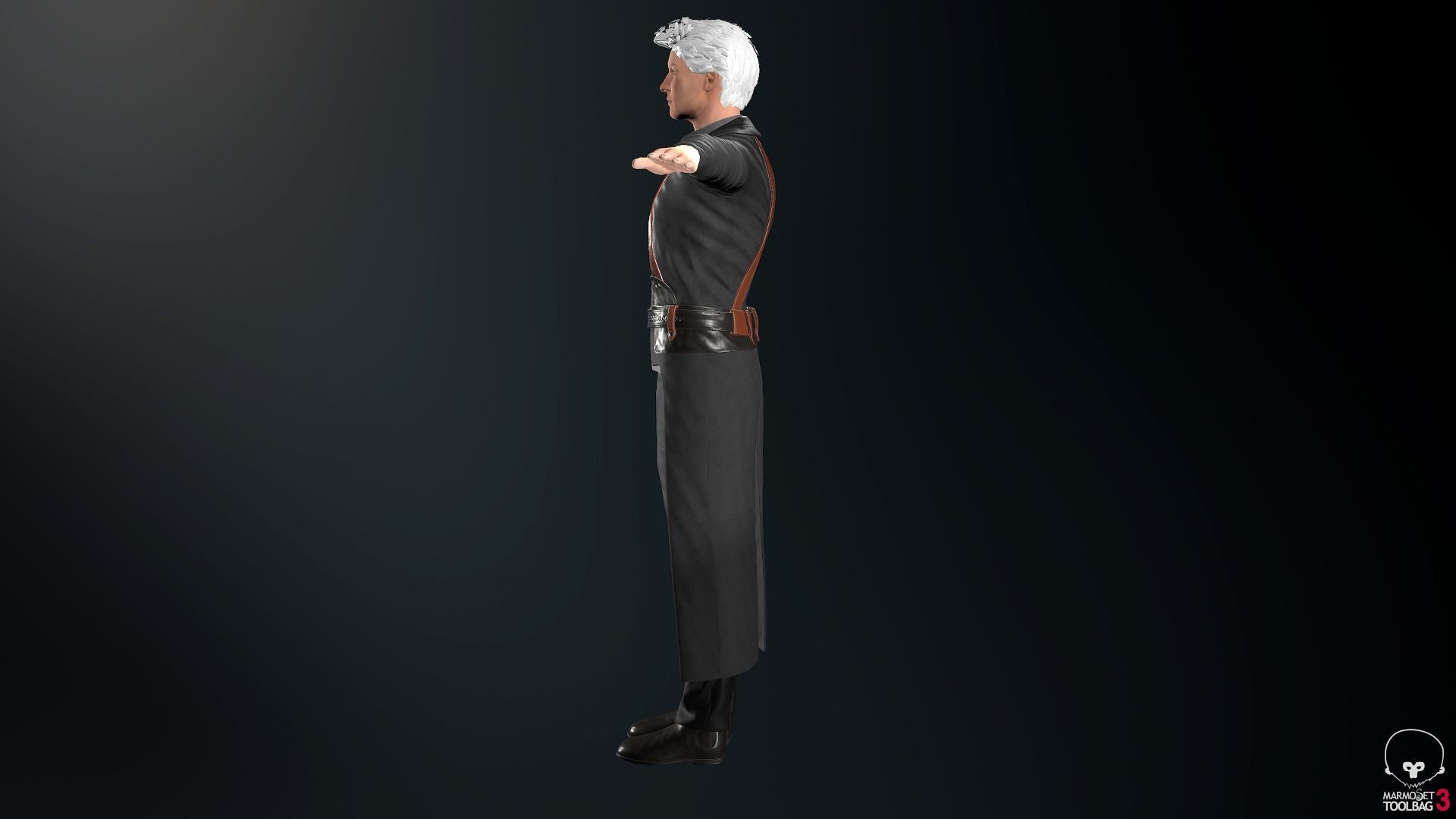 Male Post Apocalyptic Outfit Low-poly 3D model_6