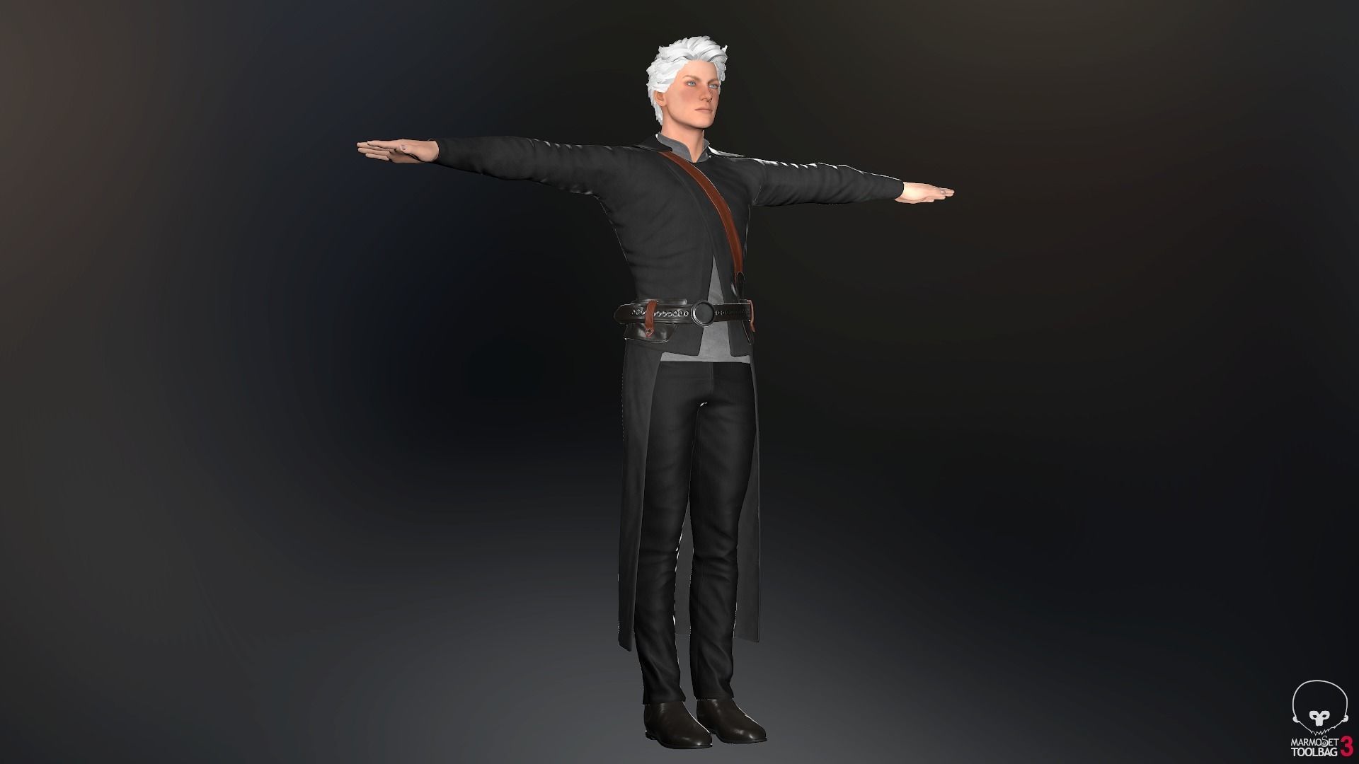 Male Post Apocalyptic Outfit Low-poly 3D model_9