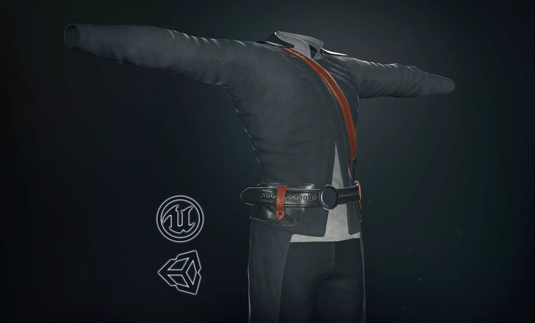 Male Post Apocalyptic Outfit Low-poly 3D model_0