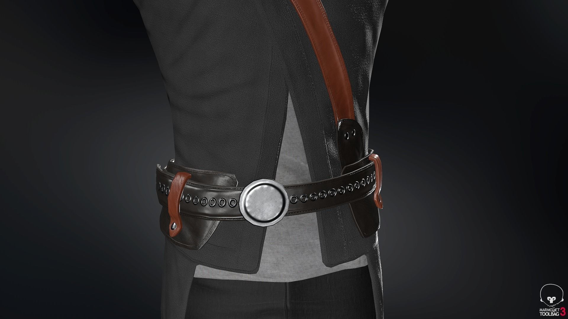 Male Post Apocalyptic Outfit Low-poly 3D model_20