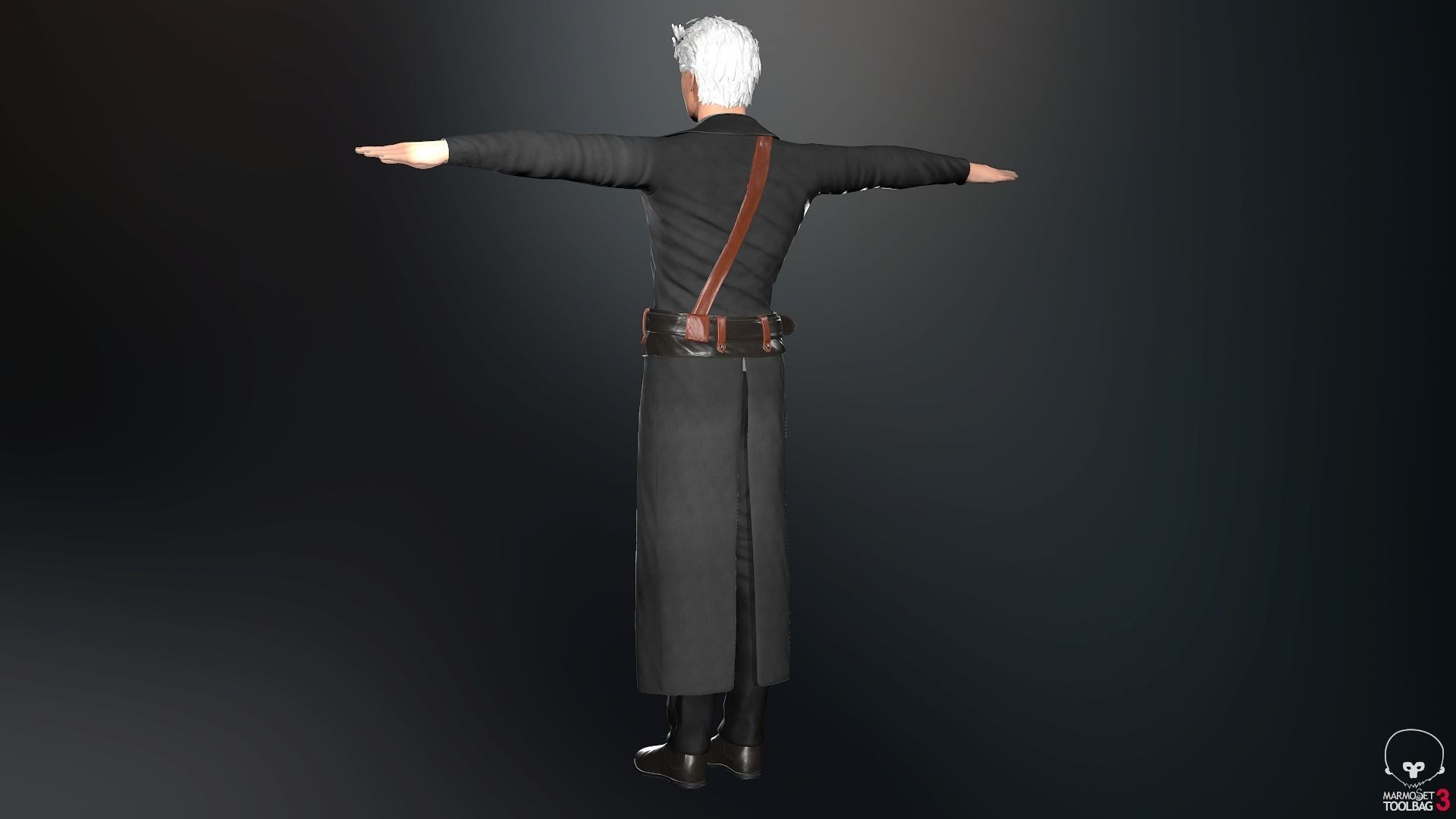 Male Post Apocalyptic Outfit Low-poly 3D model_7