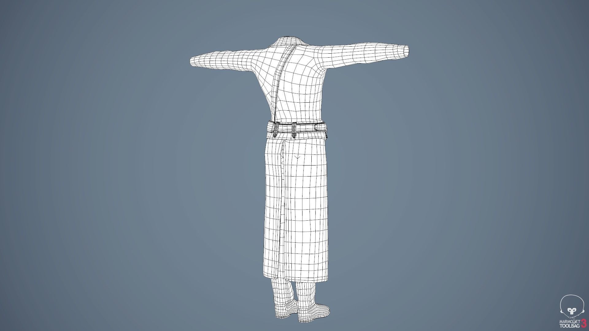 Male Post Apocalyptic Outfit Low-poly 3D model_58