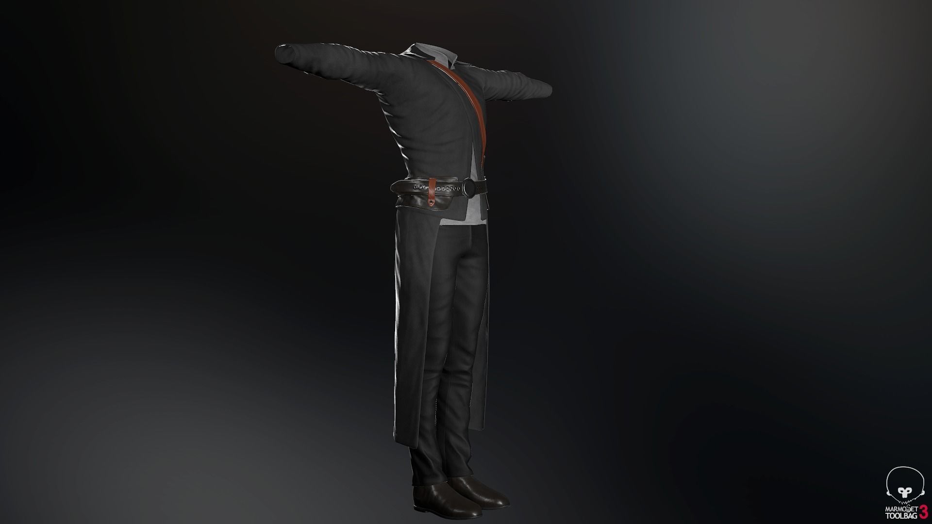 Male Post Apocalyptic Outfit Low-poly 3D model_50