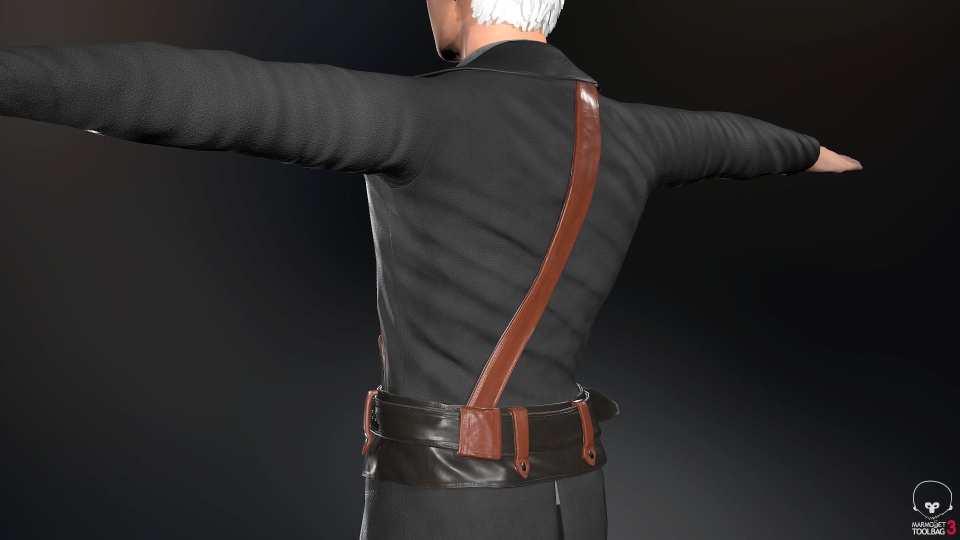 Male Post Apocalyptic Outfit Low-poly 3D model_26