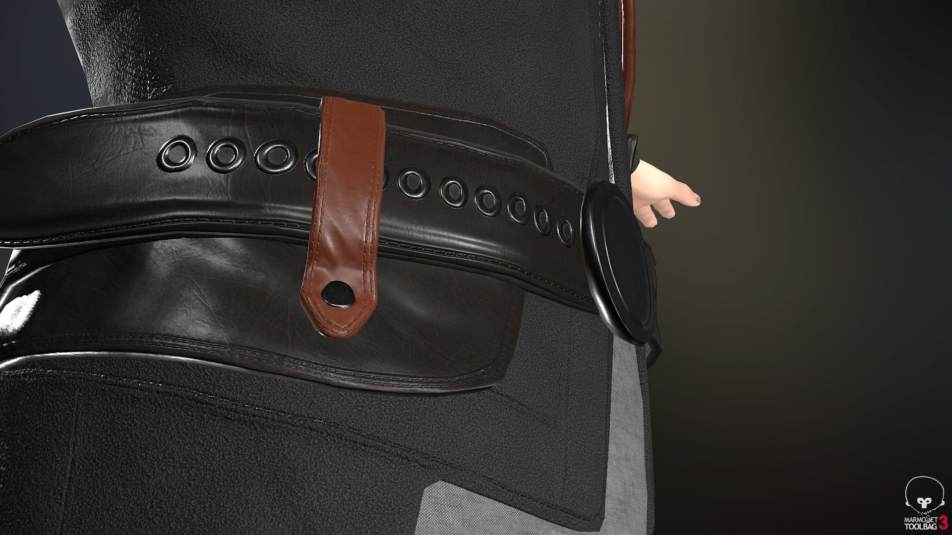 Male Post Apocalyptic Outfit Low-poly 3D model_24