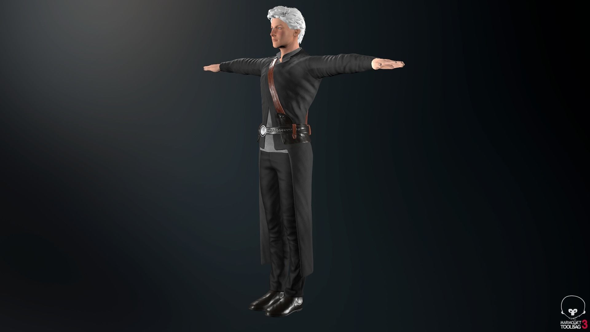 Male Post Apocalyptic Outfit Low-poly 3D model_5