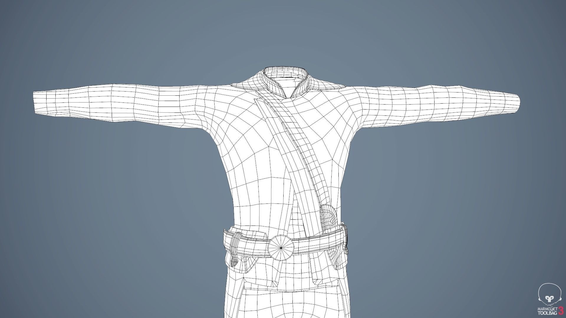 Male Post Apocalyptic Outfit Low-poly 3D model_60