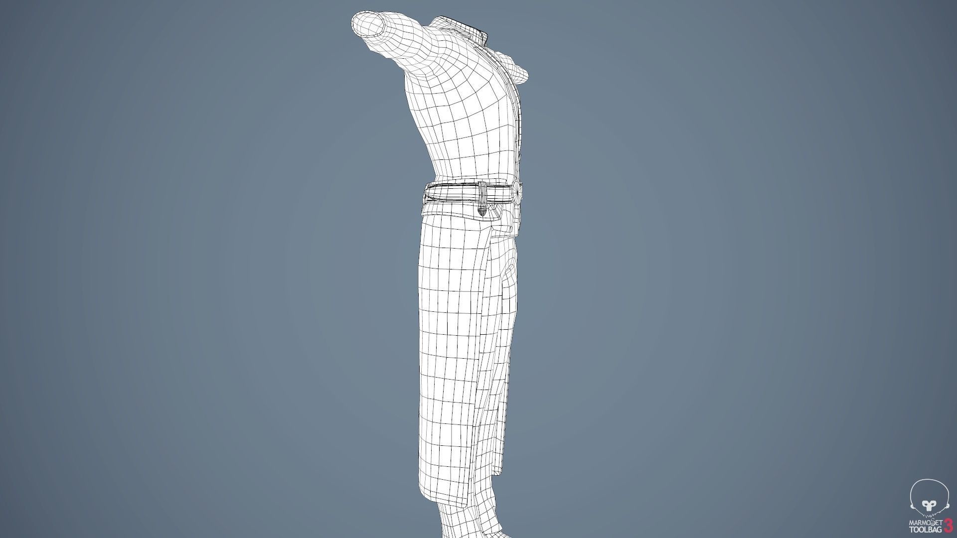 Male Post Apocalyptic Outfit Low-poly 3D model_59