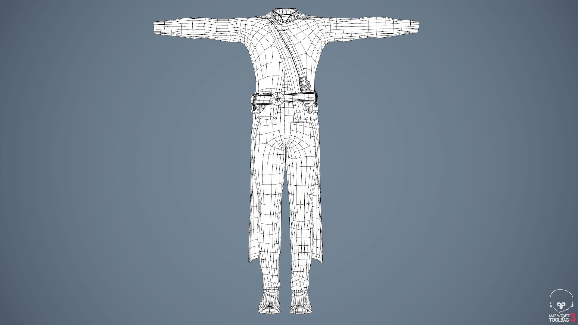 Male Post Apocalyptic Outfit Low-poly 3D model_55