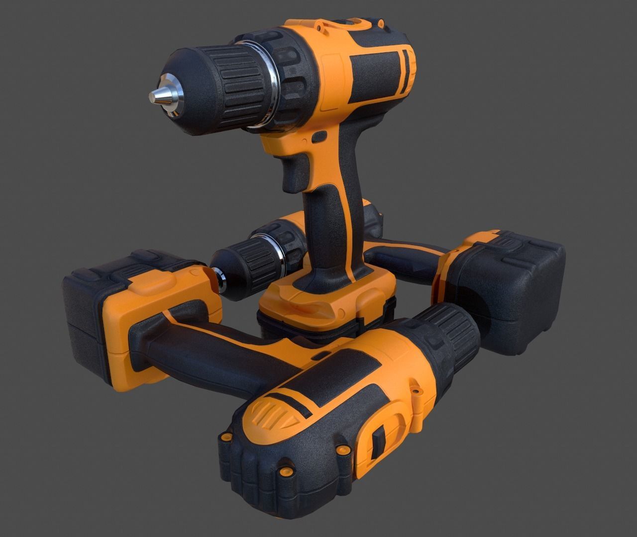 Cordless Drill - Low Poly Low-poly 3D model_8